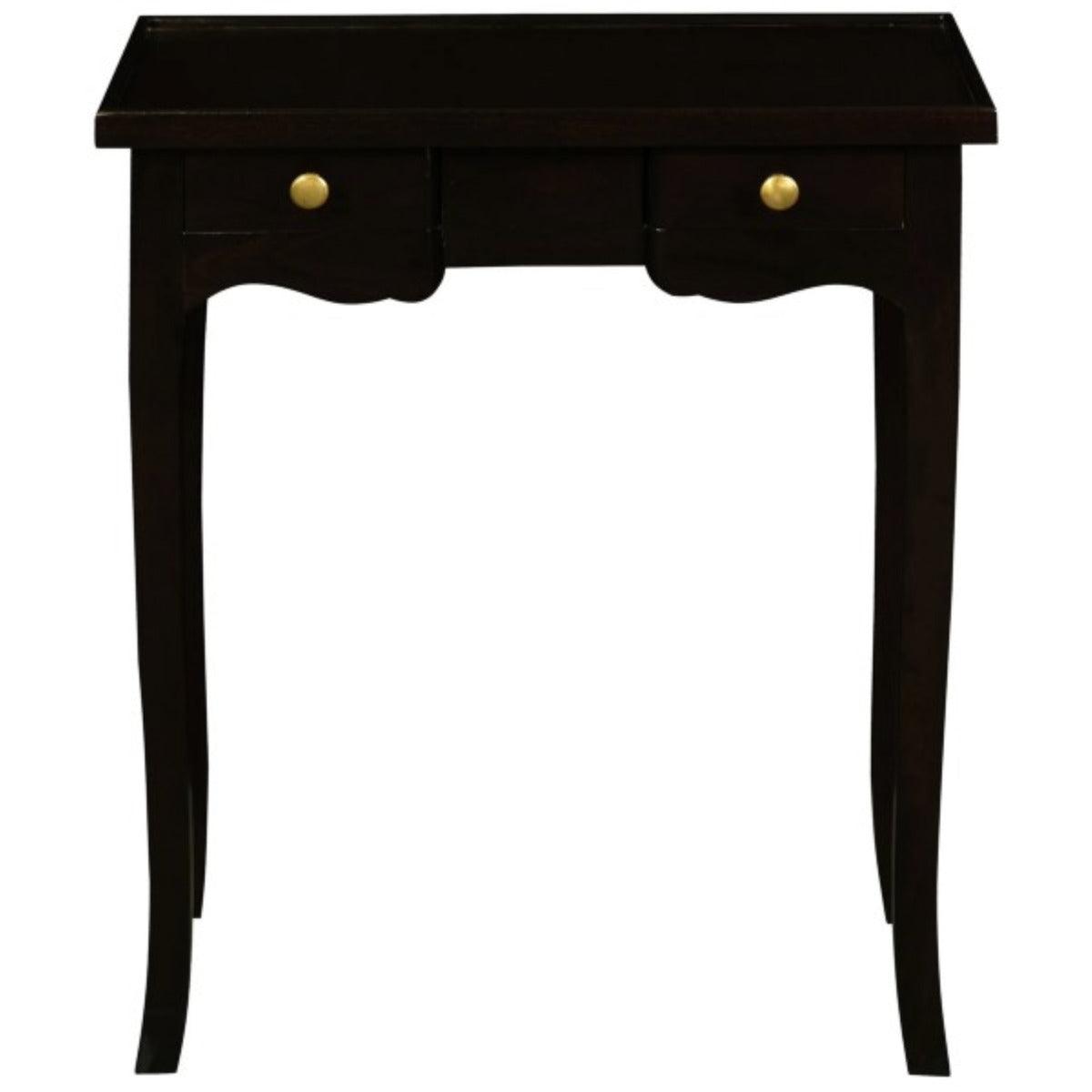 MANDY QUEEN ANN SOLID MAHOGANY 2 DRAWER HALL TABLE/CONSOLE TABLE IN CHOCOLATE - MyChocolateWood
