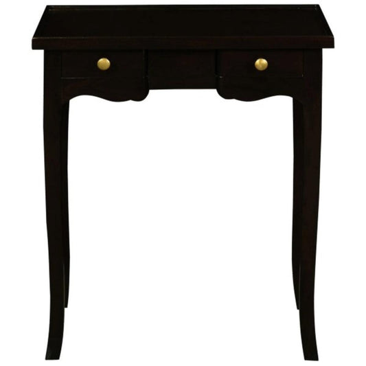 MANDY QUEEN ANN SOLID MAHOGANY 2 DRAWER HALL TABLE/CONSOLE TABLE IN CHOCOLATE - MyChocolateWood