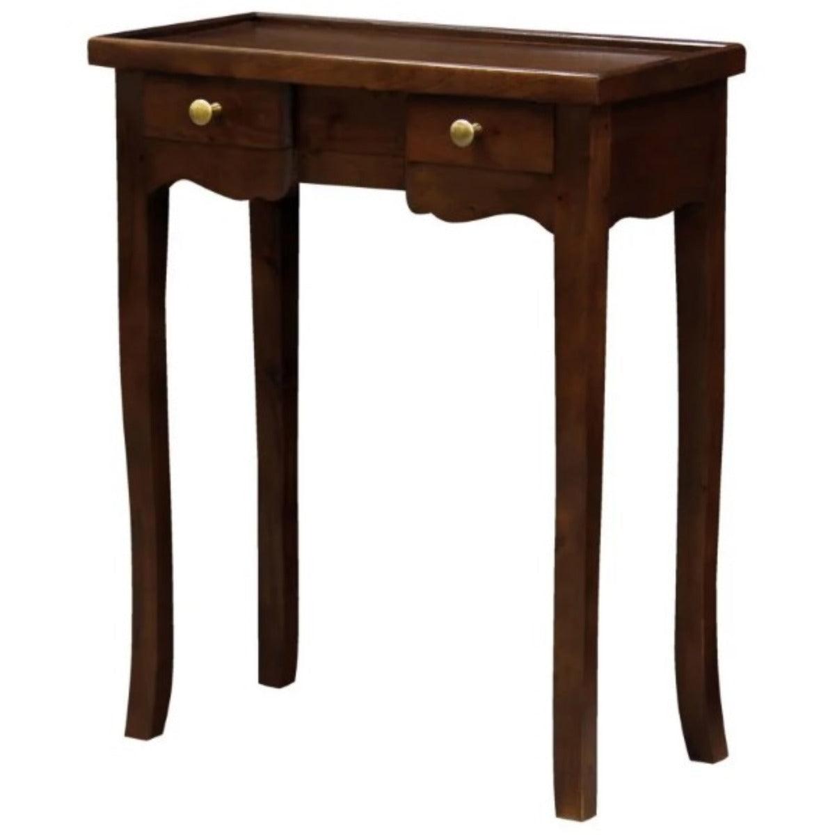 MANDY QUEEN ANN SOLID MAHOGANY 2 DRAWER HALL TABLE/CONSOLE TABLE IN MAHOGANY - MyChocolateWood