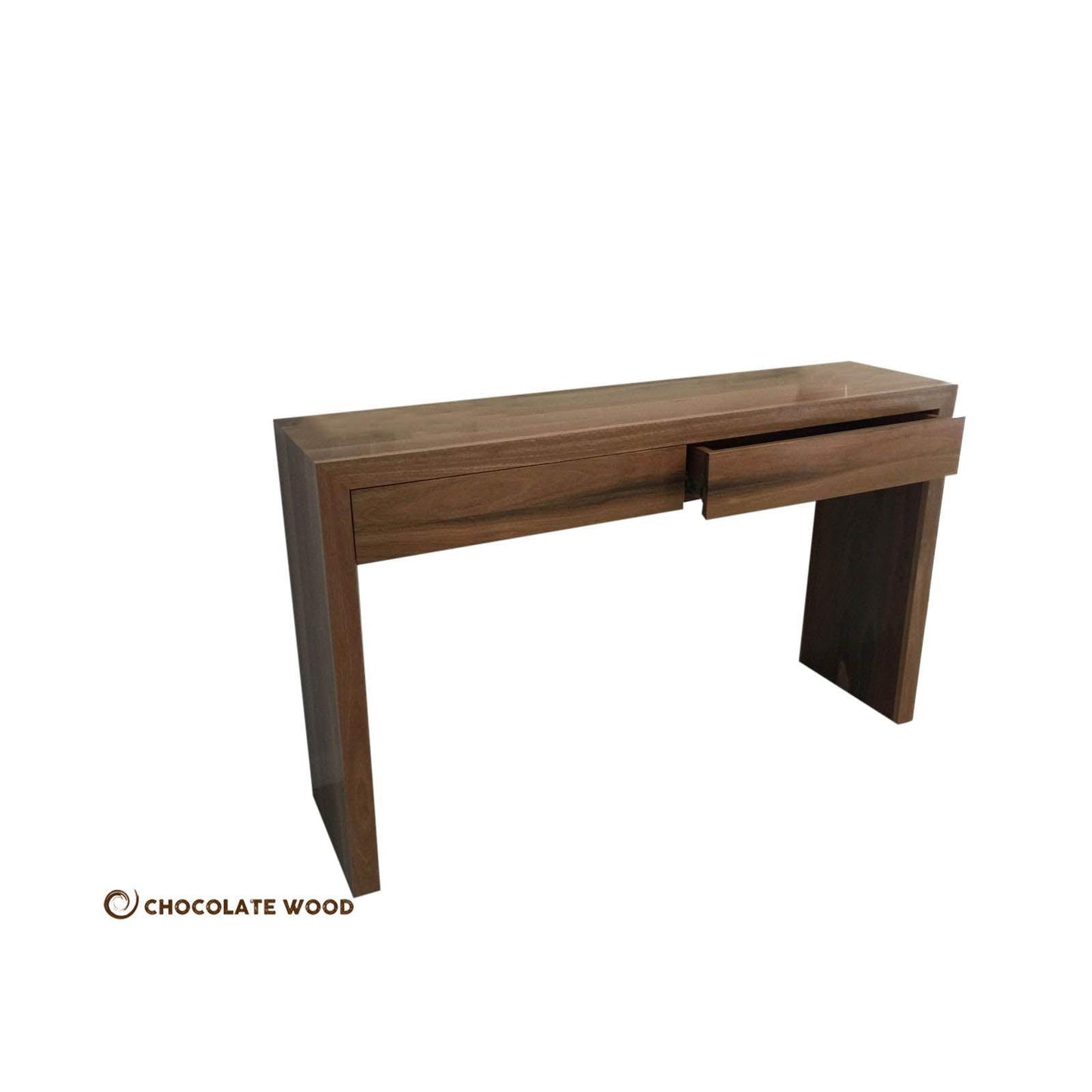 MANHATTAN 2-DRAWER SOLID BLACKWOOD CONSOLE TABLE/HALL CUSTOM MADE TO ORDER - MyChocolateWood