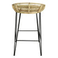MANILLA RATTAN AND IRON BAR STOOL IN NATURAL & BLACK - MyChocolateWood