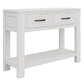 MANLY 110CM 2 DRAWERS CONSOLE/HALL TABLE IN BRUSHED WHITEWASH - MyChocolateWood