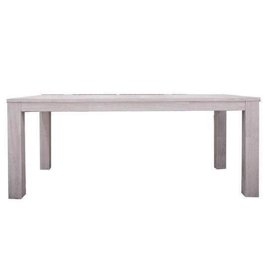 MANLY 190CM DINING TABLE IN BRUSHED WHITEWASH  - MyChocolateWood