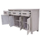 MANLY 158CM 4 DOORS/3 DRAWERS BUFFET/SIDEBOARD IN BRUSHED WHITEWASH - MyChocolateWood