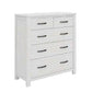 MANLY 5 DRAWER TALLBOYCHEST OF 5 DRAWERS IN BRUSHED WHITEWASH - MyChocolateWood