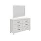 MANLY 6 DRAWER DRESSER IN BRUSHED WHITEWASH + MIRROR 132CM - MyChocolateWood