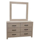 MANLY 6 DRAWER DRESSER IN BRUSHED WHITEWASH + MIRROR 132CM - MyChocolateWood