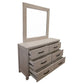 MANLY 6 DRAWER DRESSER IN BRUSHED WHITEWASH + MIRROR 132CM - MyChocolateWood