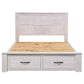 MANLY DOUBLE BED WITH 2 DRAWERS IN BRUSHED WHITEWASH - MyChocolateWood