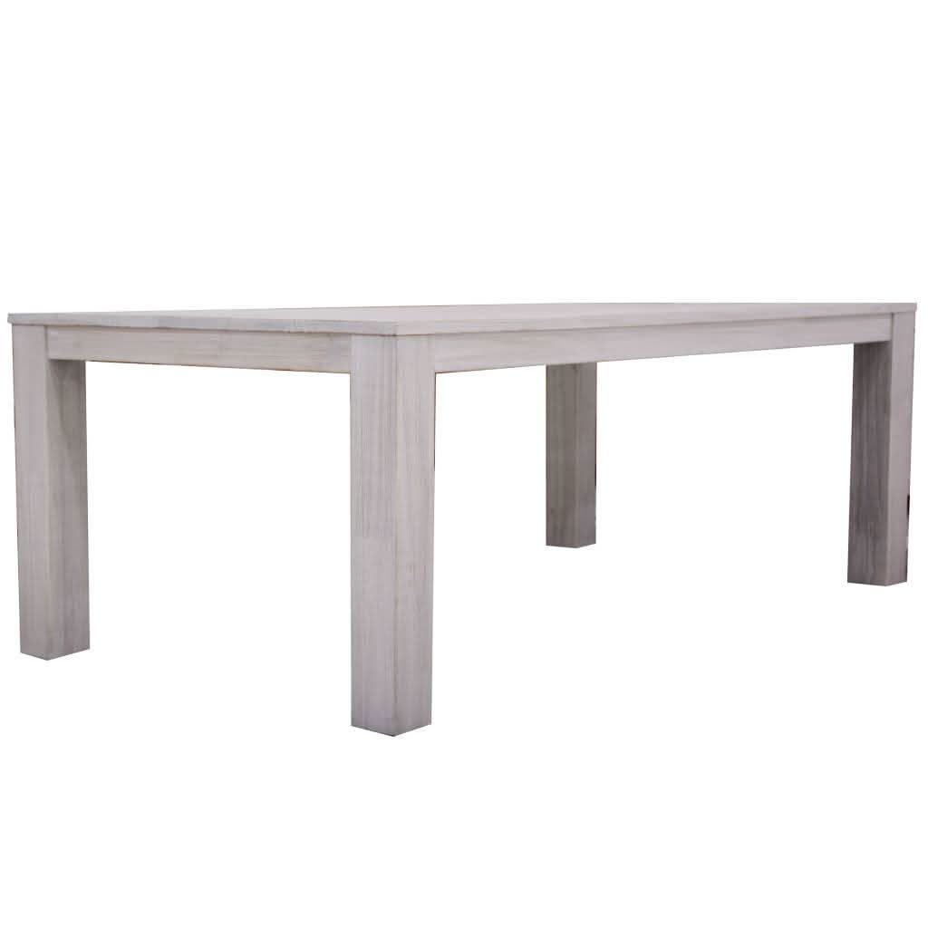 MANLY SOLID MOUNTAIN ASH DINING TABLE 190CM + 6 MANLY DINING CHAIRS IN BRUSHED WHITEWASH PACKAGE DEAL - MyChocolateWood
