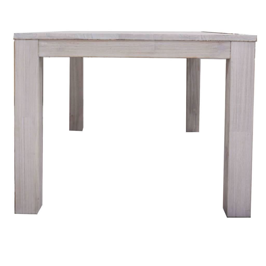 MANLY SOLID MOUNTAIN ASH TIMBER DINING TABLE 225 CM. + 8 MANLY DINING CHAIRS IN BRUSHED WHITEWASH PACKAGE DEAL - MyChocolateWood