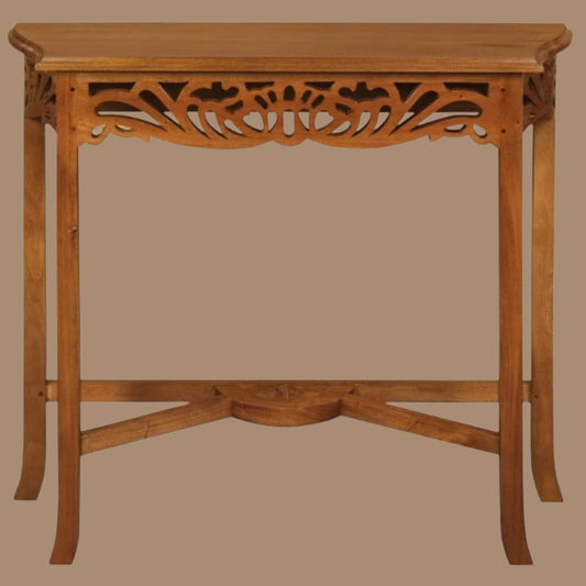 MANOR SOLID MAHOGANY TIMBER CONSOLE TABLE/HALL TABLE IN LIGHT PECAN 82CM - MyChocolateWood