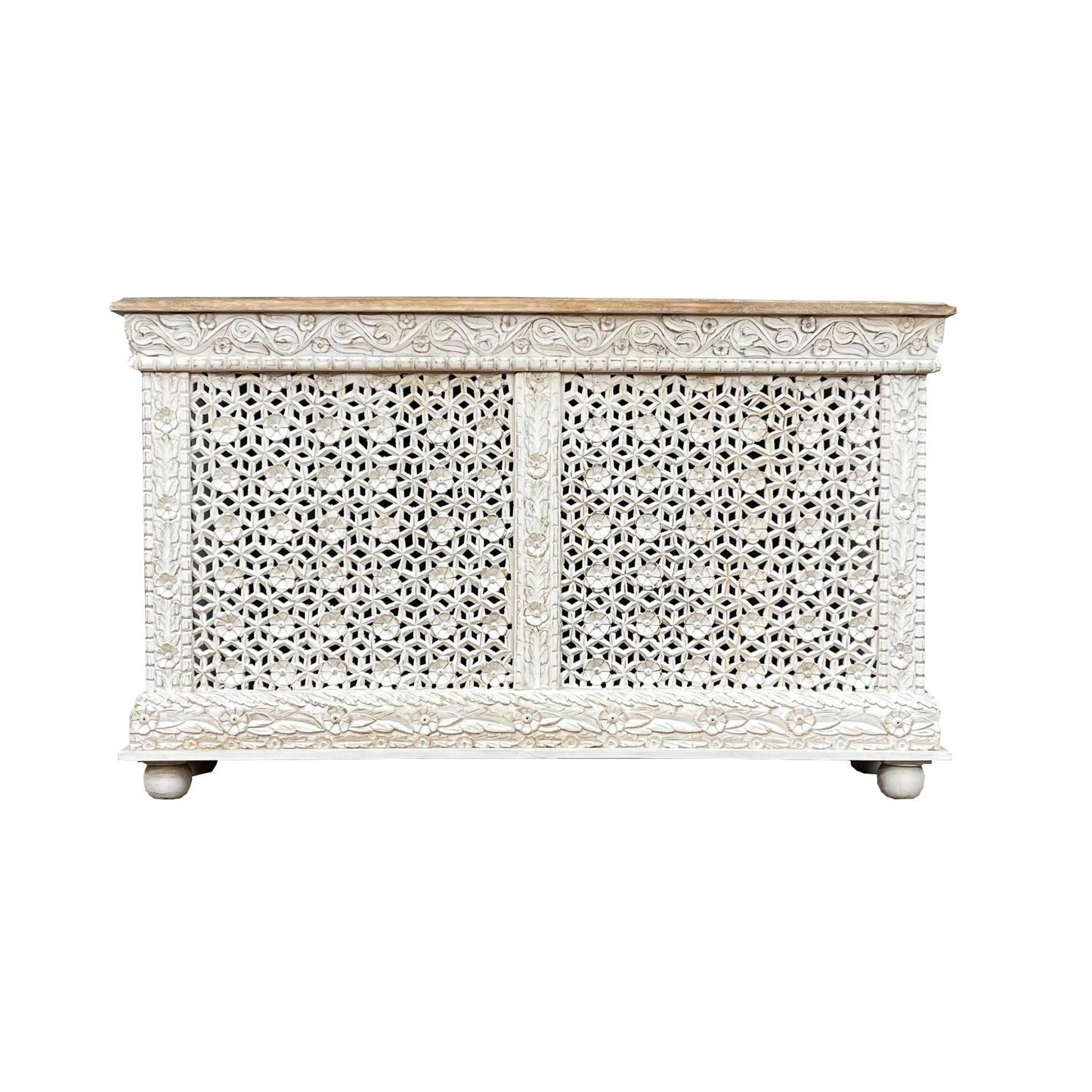 MARAKESH 2 TONE COLOUR CONSOLE/BUFFET - OPEN BACK - IN MANGO WOOD - MyChocolateWood