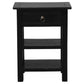 MARGARITA SOLID MAHOGNY 1 DRAWER LAMP TABLE - BLACK - MyChocolateWood