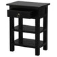 MARGARITA SOLID MAHOGNY 1 DRAWER LAMP TABLE - BLACK - MyChocolateWood