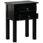 MARGARITA SOLID MAHOGNY 2 DRAWER LAMP TABLE - BLACK - MyChocolateWood