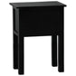 MARGARITA SOLID MAHOGNY 2 DRAWER LAMP TABLE - BLACK - MyChocolateWood