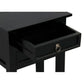 MARGARITA SOLID MAHOGNY 2 DRAWER LAMP TABLE - BLACK - MyChocolateWood