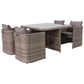 MARIELLA 5 PIECE WICKER BALCONY DINING SET 120CM - MyChocolateWood