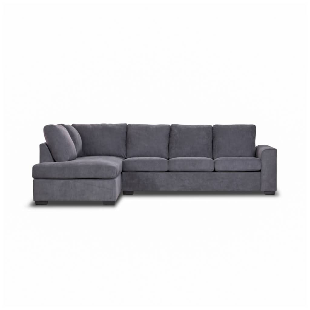 MARIGNY FABRIC 3-SEATER SOFA BED WITH LHF CHAISE DARK GREY (2 PIECES) - MyChocolateWood