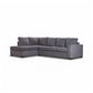 MARIGNY FABRIC 3-SEATER SOFA BED WITH LHF CHAISE DARK GREY (2 PIECES) - MyChocolateWood