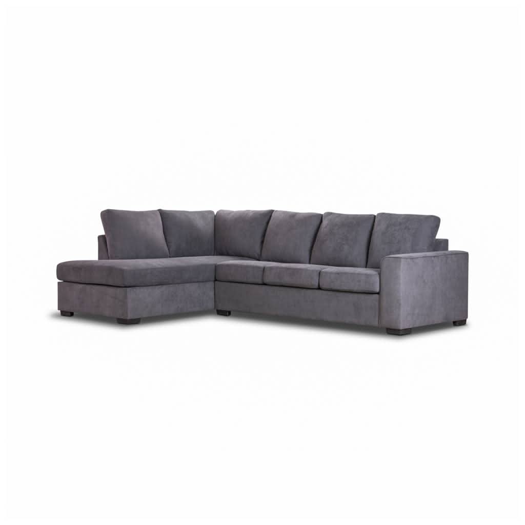 MARIGNY FABRIC 3-SEATER SOFA BED WITH LHF CHAISE DARK GREY (2 PIECES) - MyChocolateWood