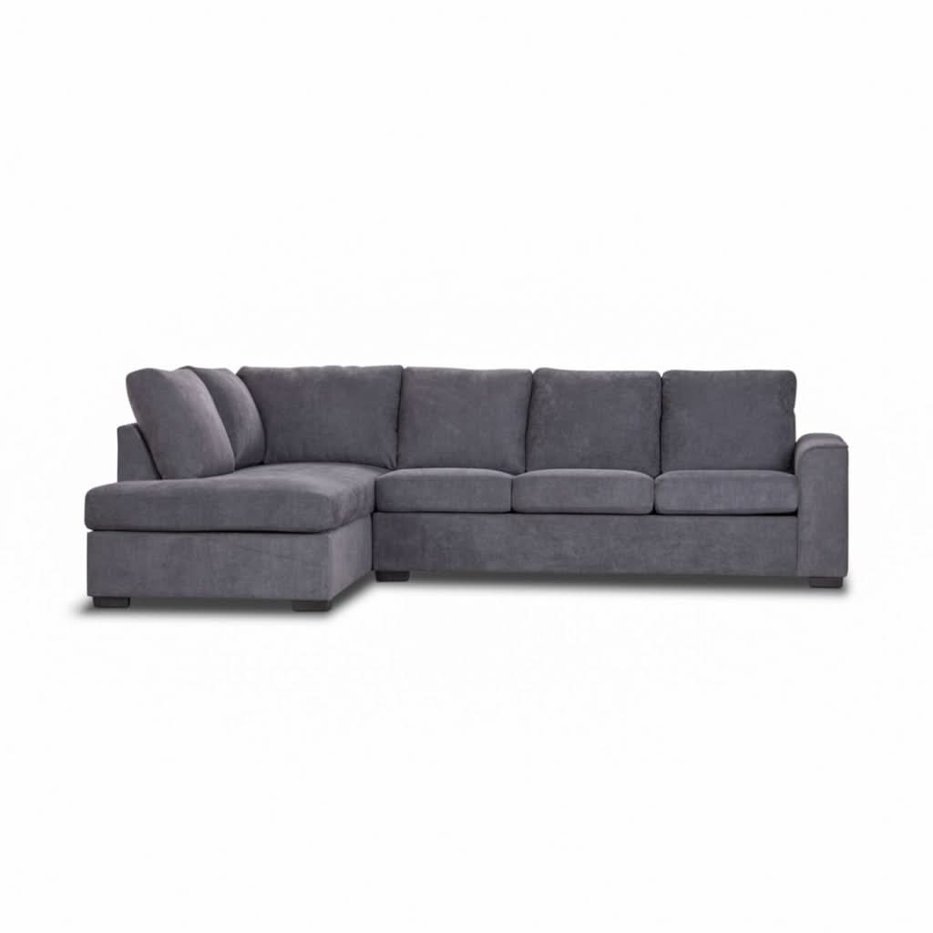 MARIGNY FABRIC 3-SEATER SOFA WITH LHF CHAISE DARK GREY (2 PIECES) - MyChocolateWood