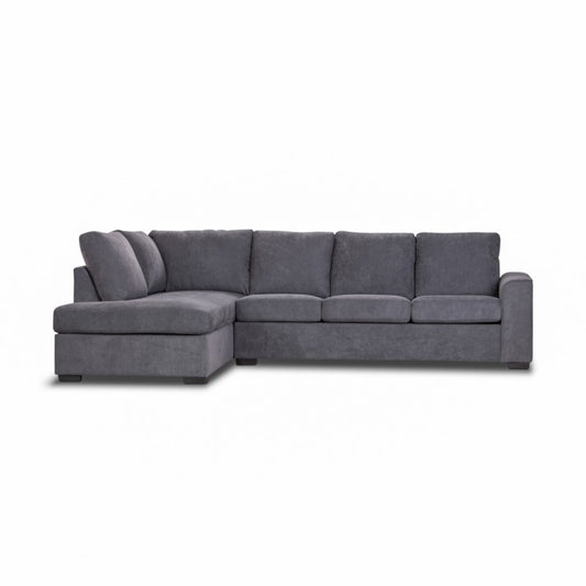 MARIGNY FABRIC 3-SEATER SOFA WITH LHF CHAISE DARK GREY (2 PIECES)