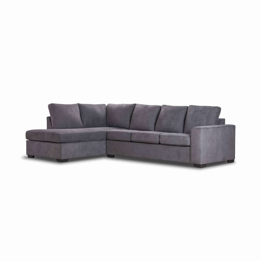 MARIGNY FABRIC 3-SEATER SOFA BED WITH LHF CHAISE DARK GREY (2 PIECES) - MyChocolateWood