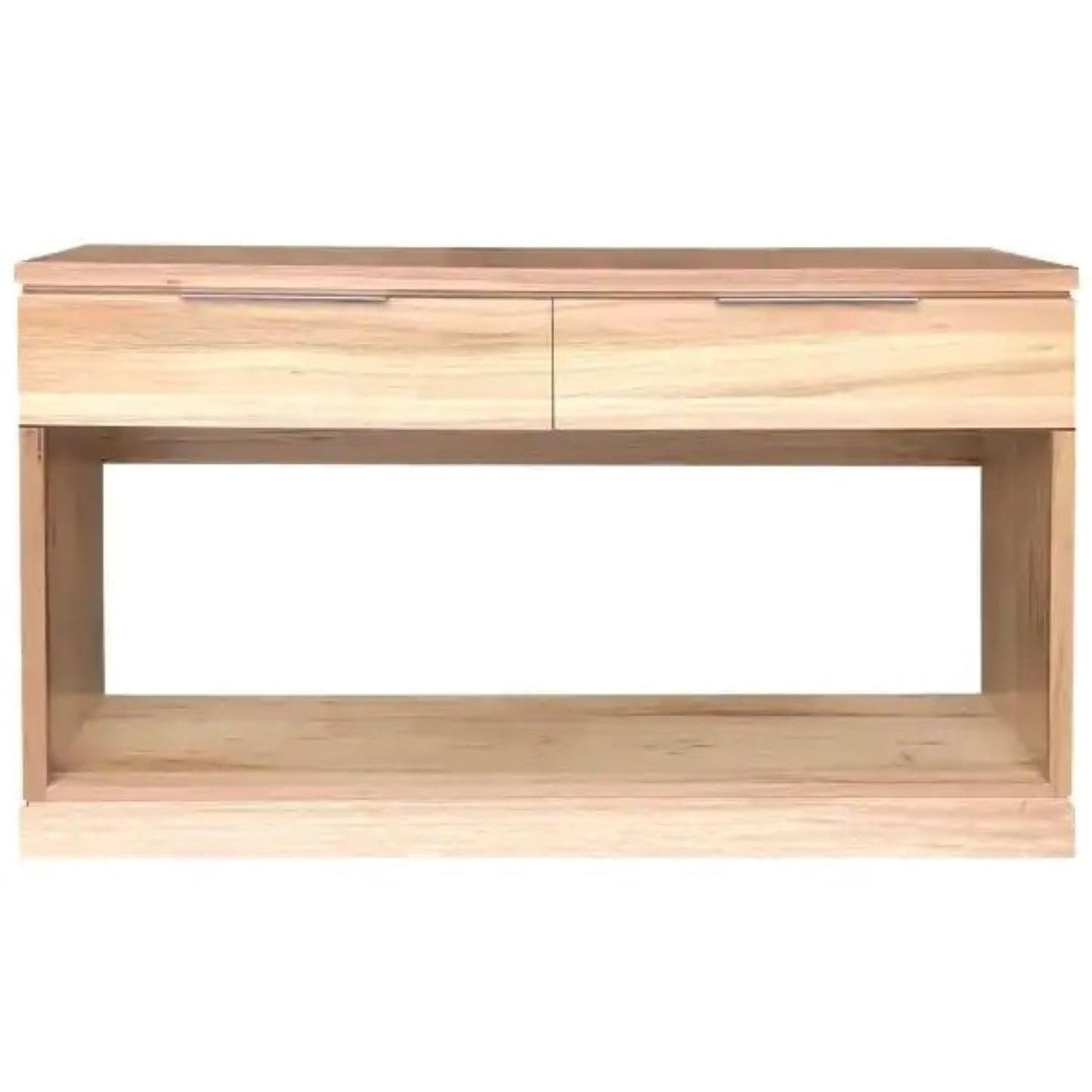 MARILYN SOLID MESSMATE TIMBER CONSOLE TABLE/HALL TABLE 2 DRAWERS/SHELF 140CM - MyChocolateWood