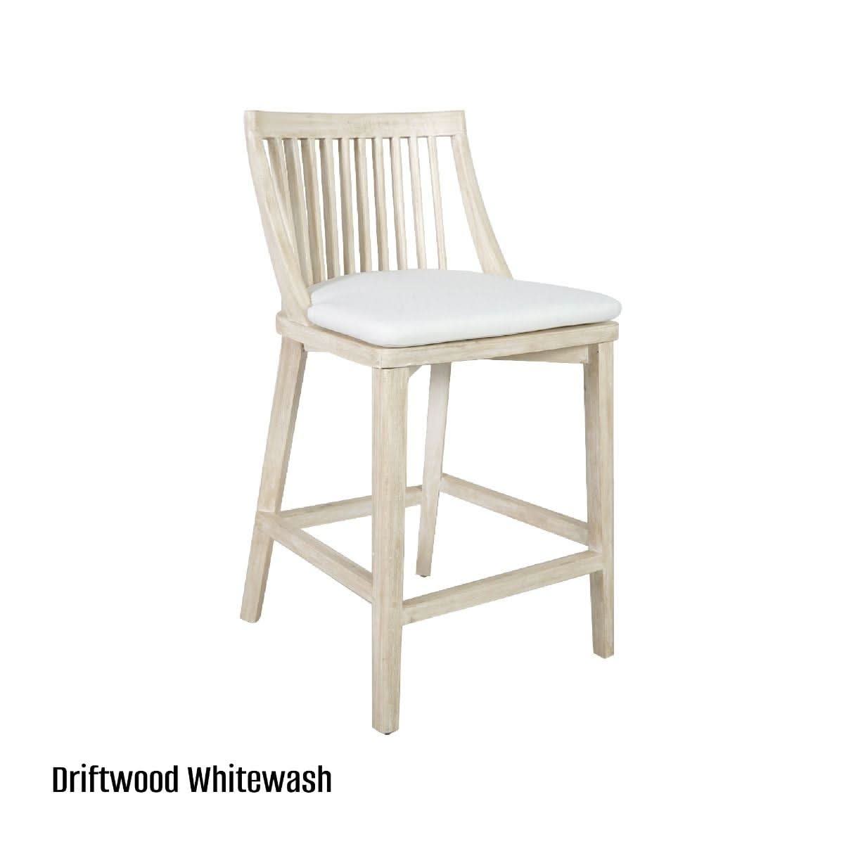MARLEY MANGO WOOD HAMPTONS COUNTER STOOL DRIFTWOOD WHITE - MyChocolateWood