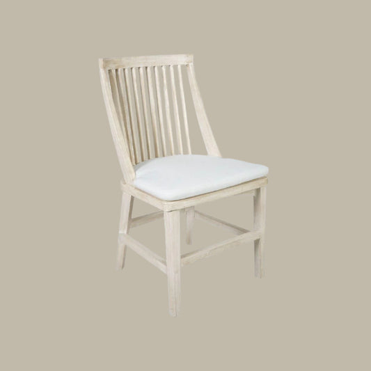 MARLEY MANGO WOOD HAMPTONS DINING CHAIR WHITE DRIFTWOOD - MyChocolateWood