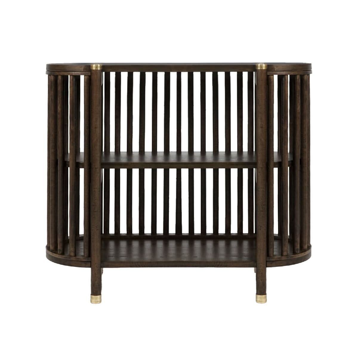 MARLEY MANGO WOOD LOW BOOKCASE WALNUT - MyChocolateWood