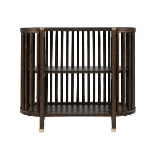 MARLEY MANGO WOOD LOW BOOKCASE WALNUT - MyChocolateWood