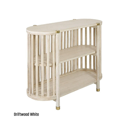 MARLEY MANGO WOOD LOW BOOKCASE WHITE DRIFTWOOD - MyChocolateWood