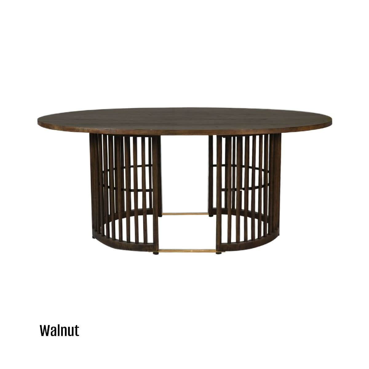 MARLEY MANGO WOOD OVAL DINING TABLE WALNUT - MyChocolateWood