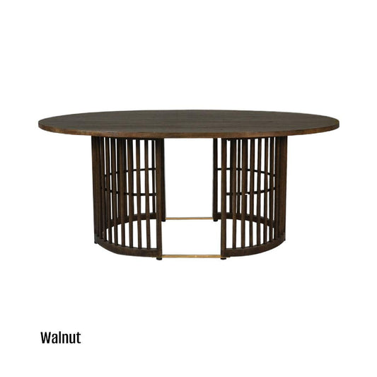 MARLEY MANGO WOOD OVAL DINING TABLE WALNUT - MyChocolateWood