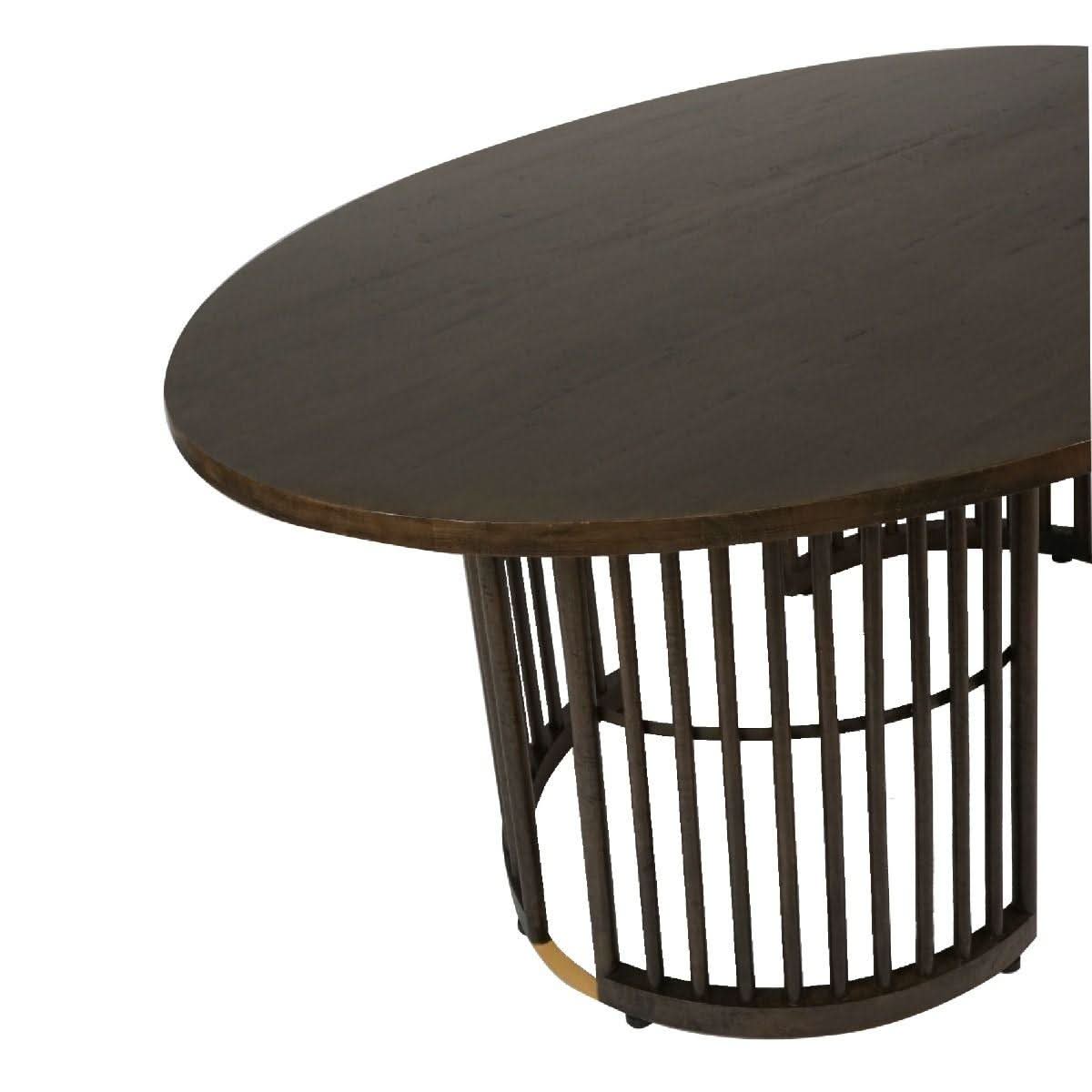 MARLEY MANGO WOOD OVAL DINING TABLE WALNUT - MyChocolateWood