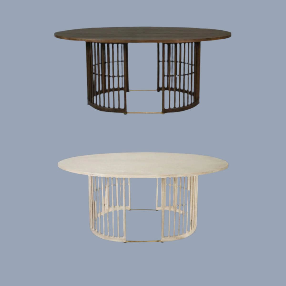 MARLEY MANGO WOOD OVAL DINING TABLE WALNUT - MyChocolateWood