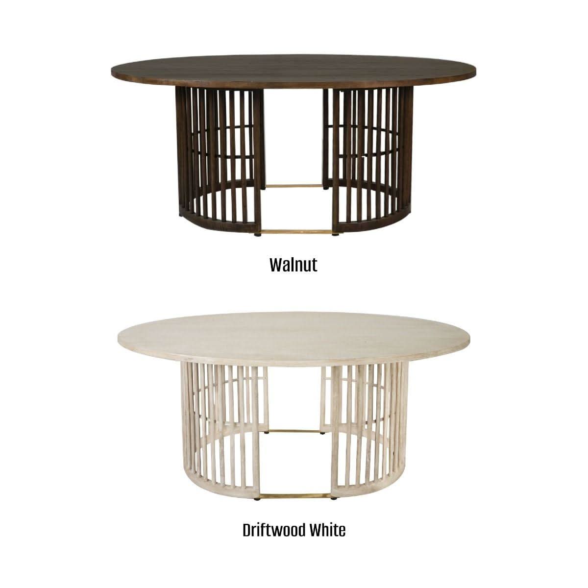 MARLEY MANGO WOOD OVAL DINING TABLE WHITE DRIFTWOOD - MyChocolateWood