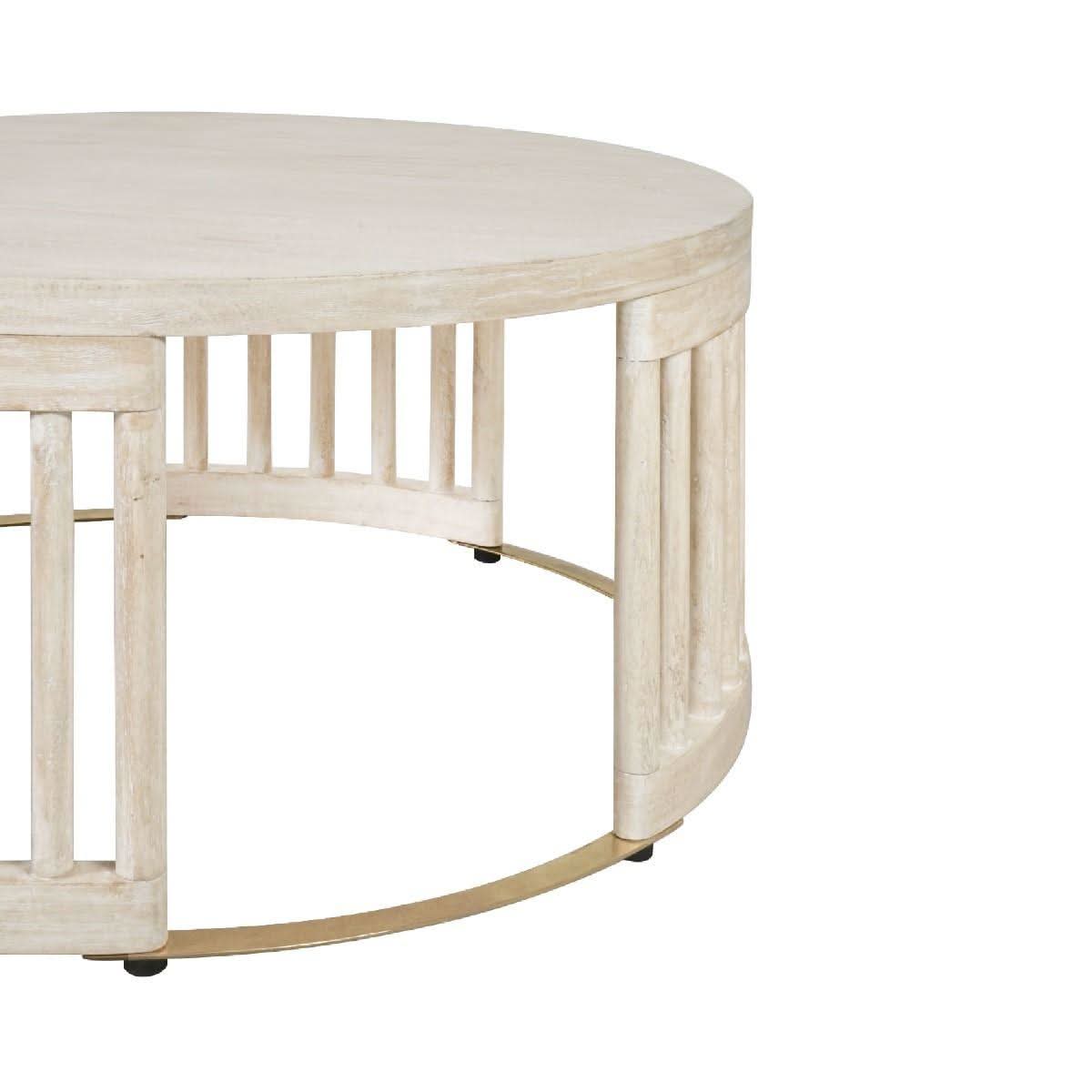MARLEY ROUND MANGO WOOD COFFEE TABLE WHITE DRIFTWOOD - MyChocolateWood