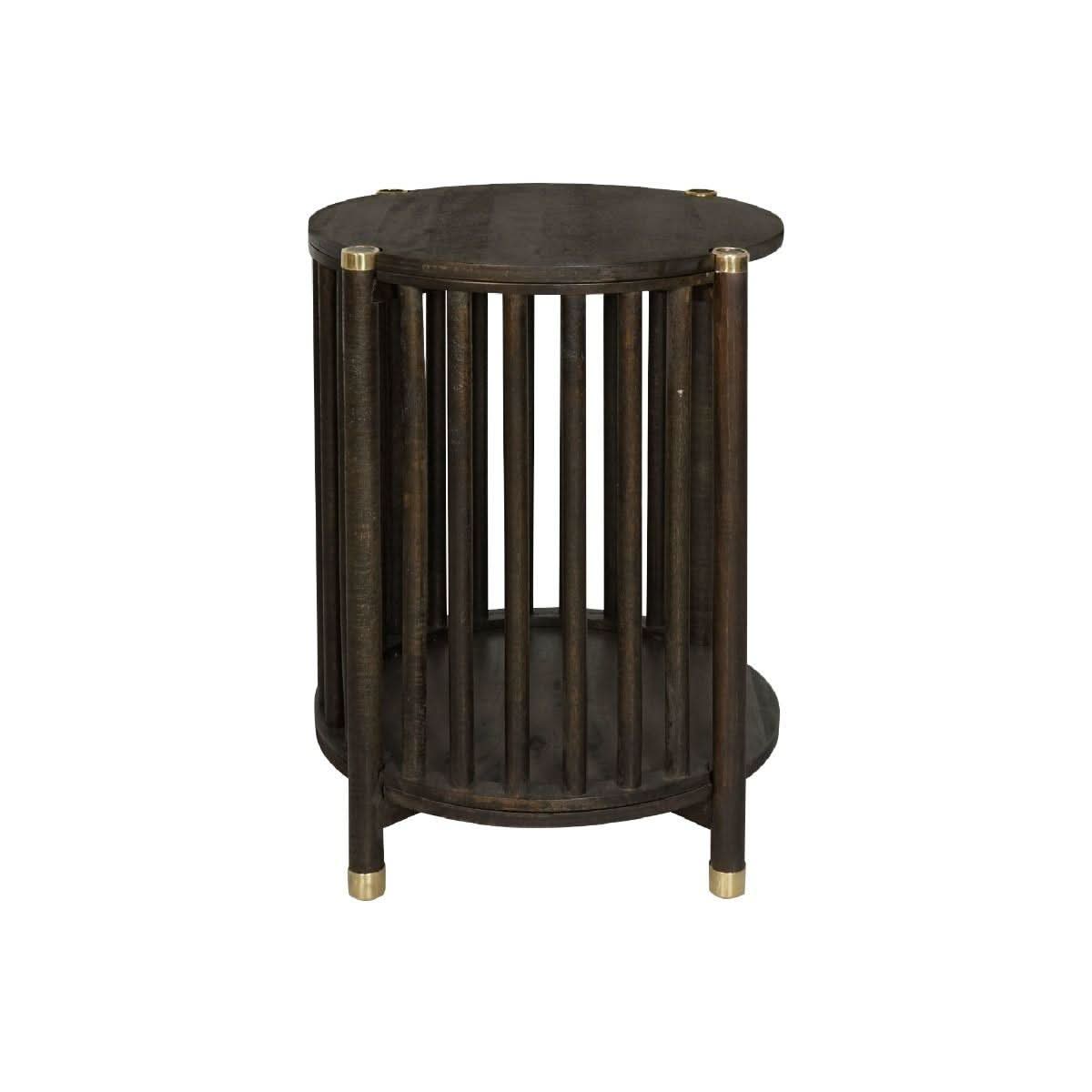 MARLEY ROUND MANGO WOOD SIDE TABLE WALNUT - MyChocolateWood