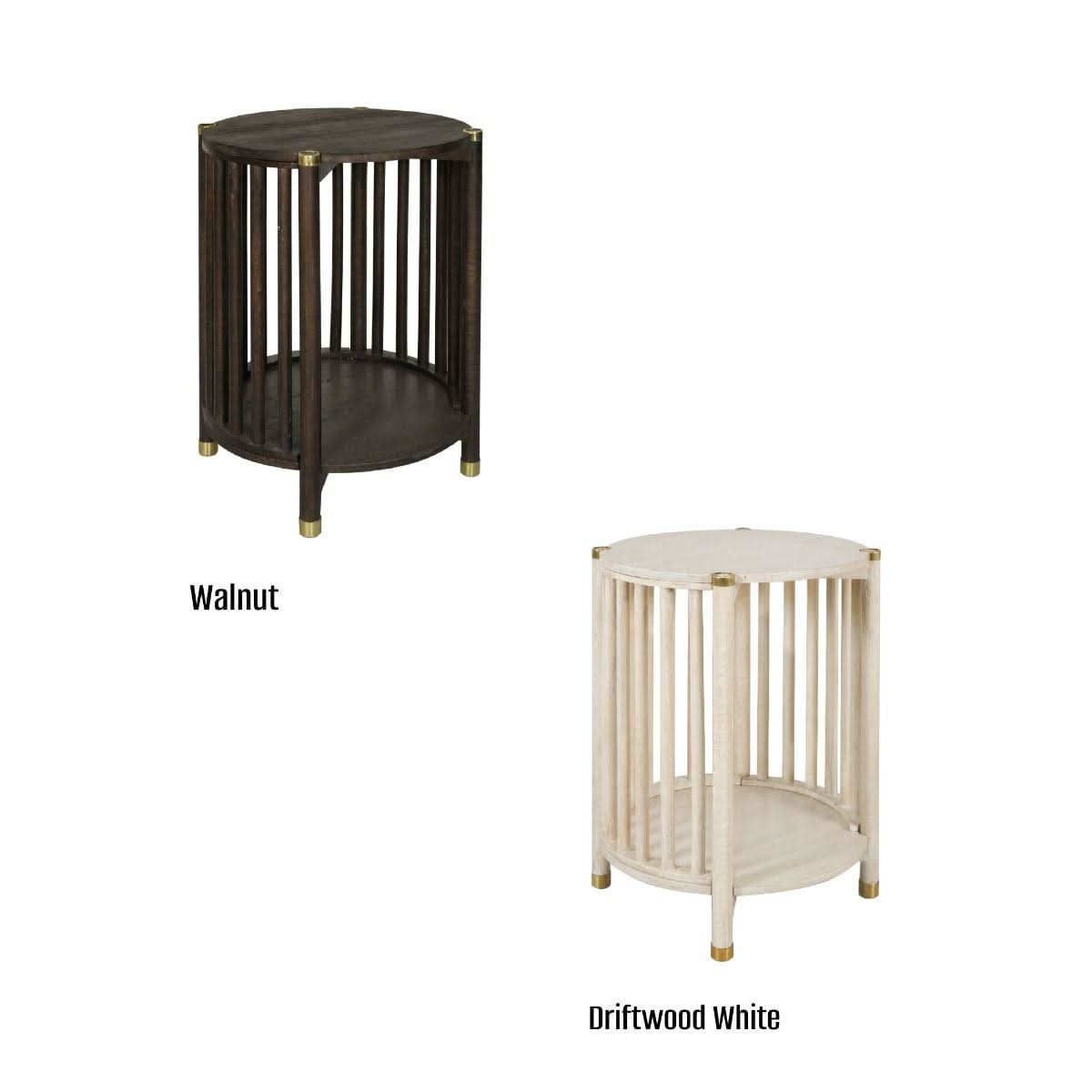 MARLEY ROUND MANGO WOOD SIDE TABLE WALNUT - MyChocolateWood