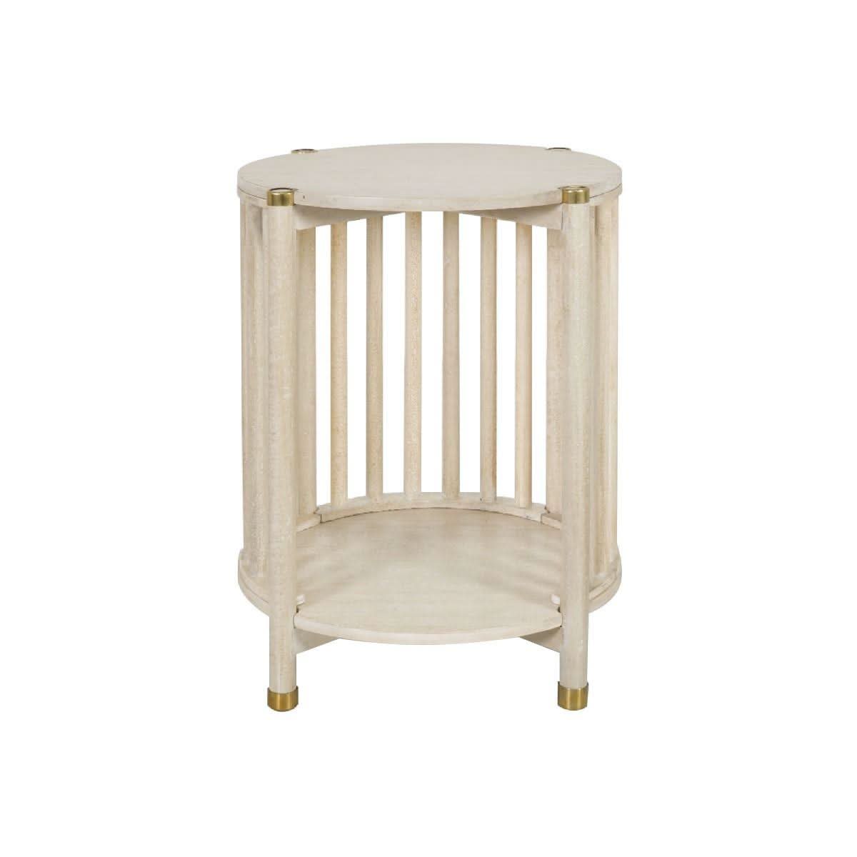 MARLEY ROUND MANGO WOOD SIDE TABLE WHITE DRIFTWOOD - MyChocolateWood