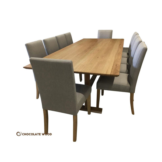 MARLOW SOLID TASSIE OAK 11 PIECE DINING SUITE MADE TO ORDER LOCALLY - MyChocolateWood