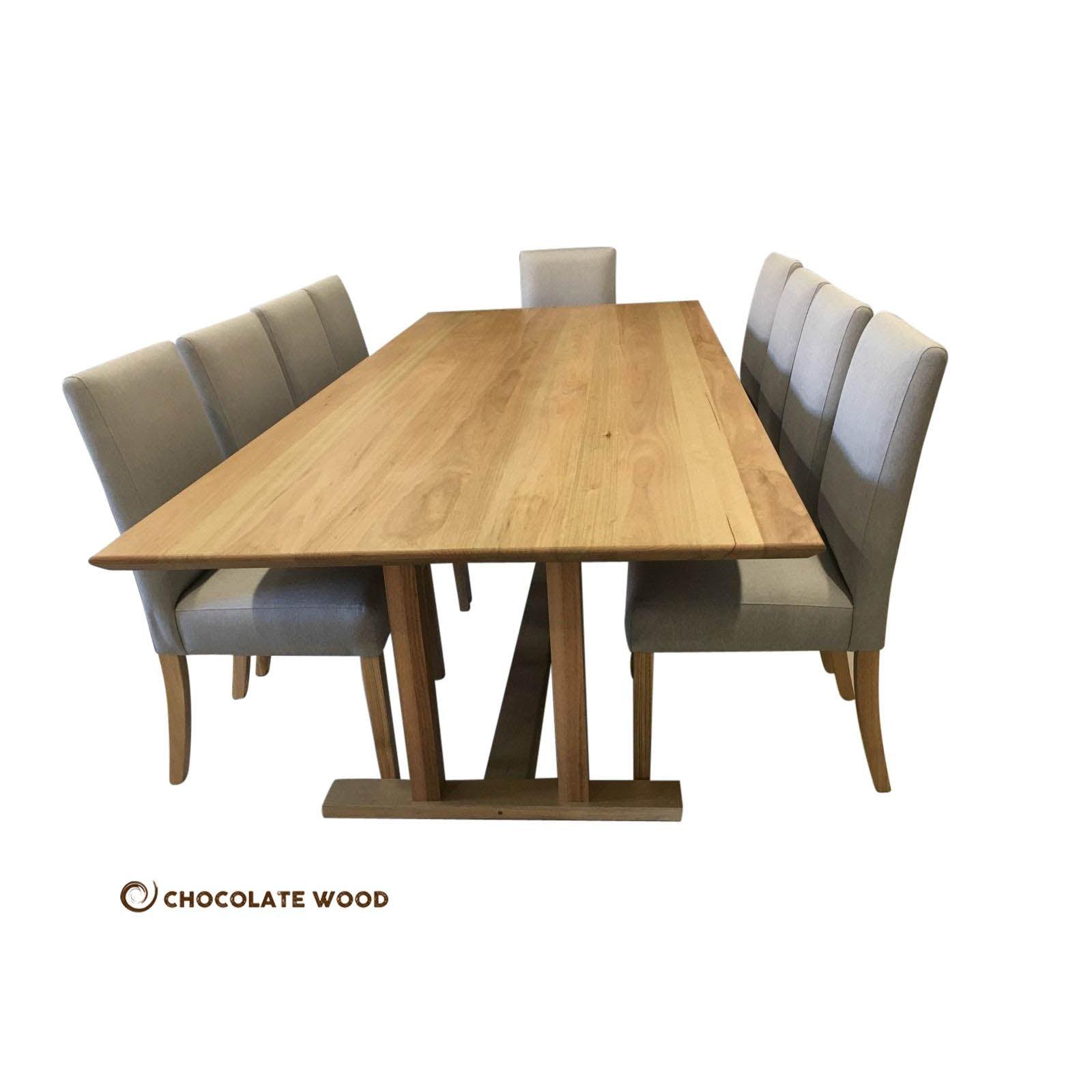 MARLOW SOLID TASSIE OAK 11 PIECE DINING SUITE MADE TO ORDER LOCALLY - MyChocolateWood
