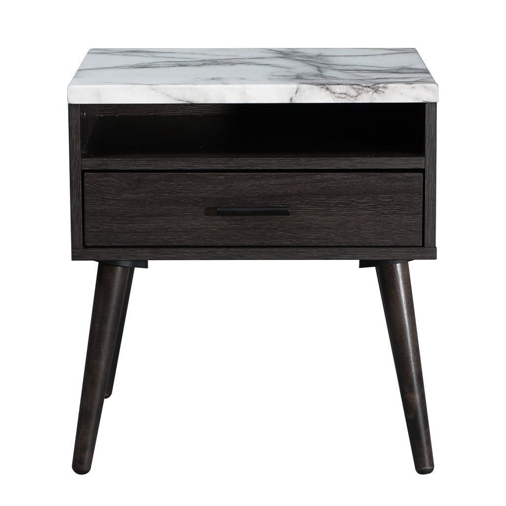 MARNI 1-DRAWER 1-NICHE BEDSIDE TABLE  ESPRESSO