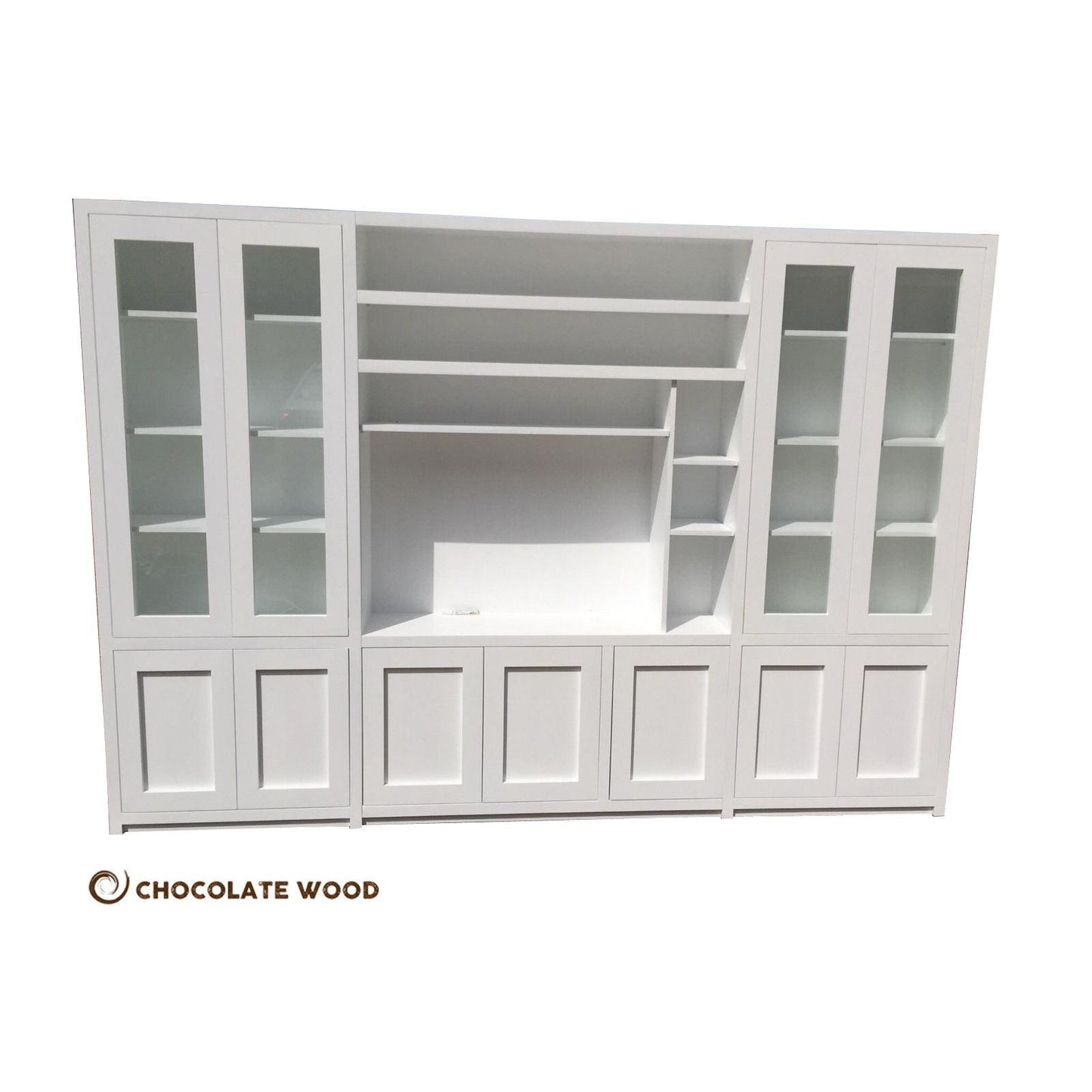 MARQUIS 4 PIECE WALL UNIT TV ENTERTAINMENT CENTRE BOOKCASE BOOKSHELF - MyChocolateWood