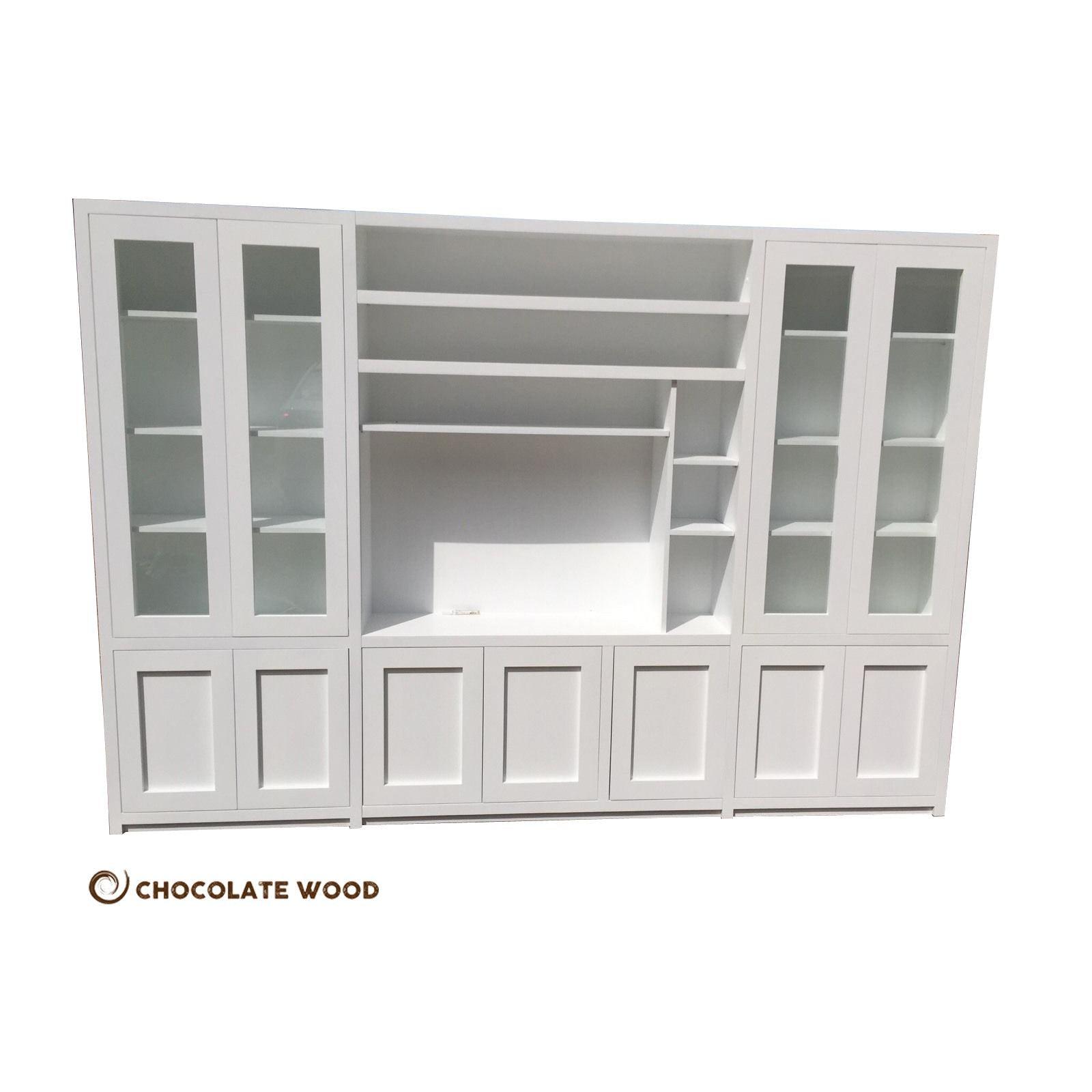 MARQUIS 4 PIECE WALL UNIT TV ENTERTAINMENT CENTRE BOOKCASE BOOKSHELF - MyChocolateWood