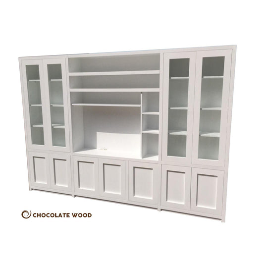 MARQUIS 4 PIECE WALL UNIT TV ENTERTAINMENT CENTRE BOOKCASE BOOKSHELF - MyChocolateWood